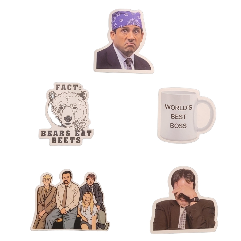 NEW! The Office Random Vinyl 5Pc Funny Laptop Stickers NEW
